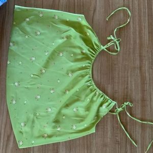 Silky Tie Strap Micro Floral Top